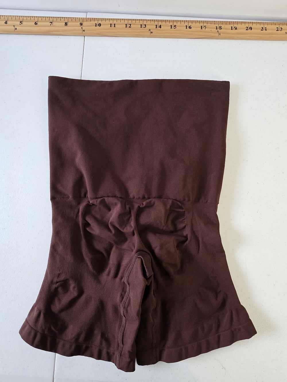 Yitty Ultra High Waist Booty Lift Shorts Size XL/XXL Chocolate Brown Open Gusset - Picture 5 of 14